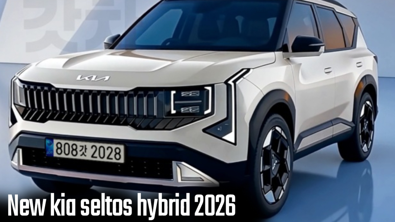 New Kia Seltos Hybrid 2026 का फ्रंट ग्रिल और LED सेटअप
